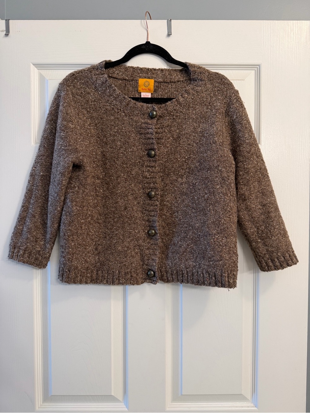 Ruby Rd. Brown Textured Button-Front Cardigan - 3/4 sleeves